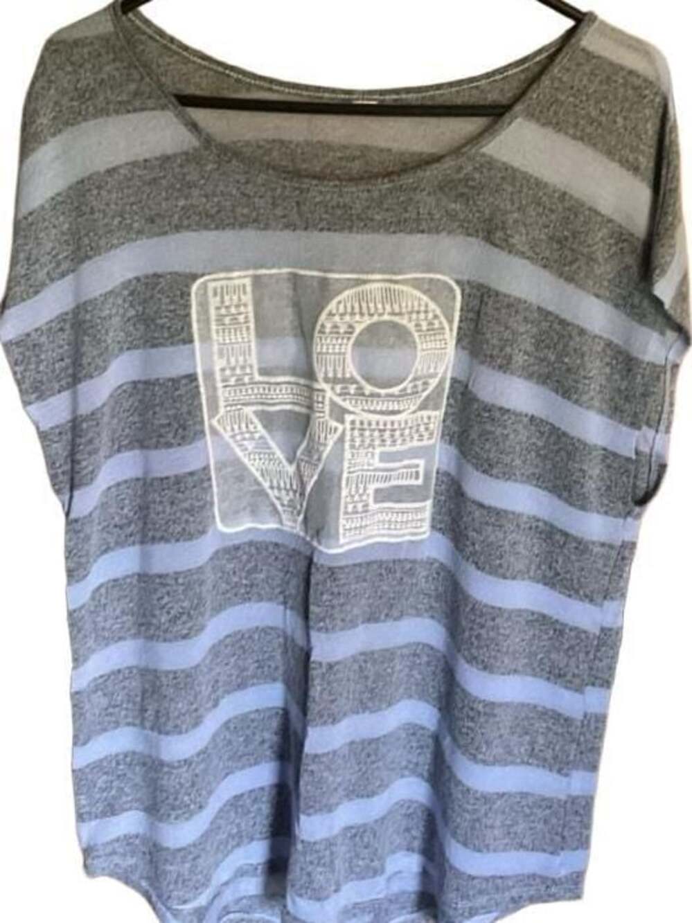 Style & Co. Size 2X Black & White Shirt With Design And Sequins Short Sleeve